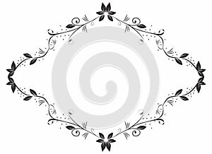 A vector drawing represents floral frame design for you design