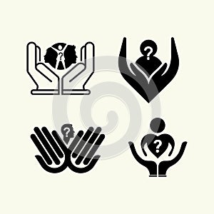 A vector drawing represents open Helping hands design.