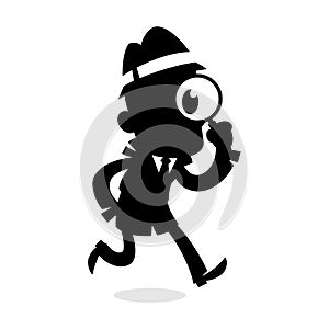 Vector drawing of a silhouette of a detective