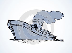 Vector drawing. Steamship