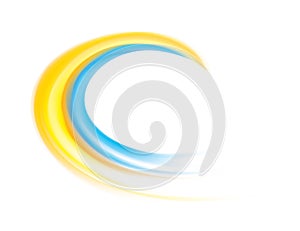 Vector drawing swirl Ukrainian flag pattern