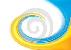 Vector drawing swirl Ukrainian flag pattern