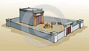 Vector drawing. Temple of Solomon