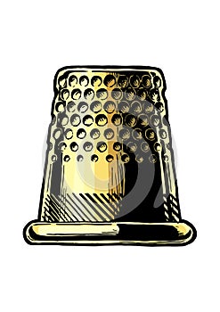 Vector drawing of thimble