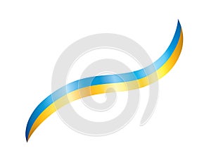 Vector drawing wavy Ukrainian flag pattern