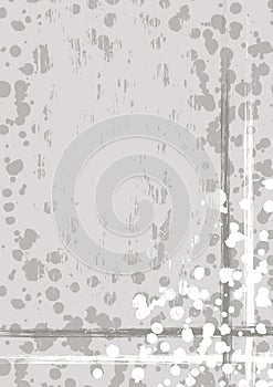 Vector drawn background with frame, border. Grunge template with splash, spray attrition, cracks. Old style vintage design. Graphi