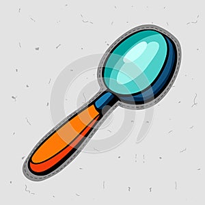 Vector drawn image of isolated magnifying glass