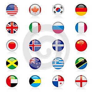 Vector drawning national flag badge set