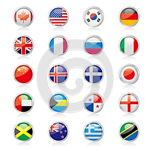 Vector drawning national flag badge set