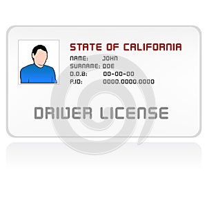 Vector driver license card icon