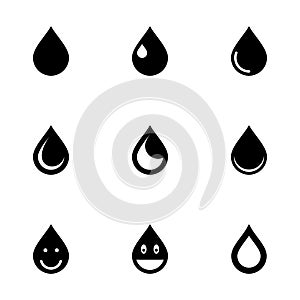 Vector drop icon set