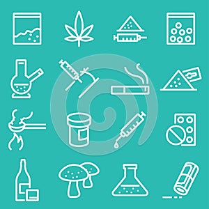 Vector drugs icons set