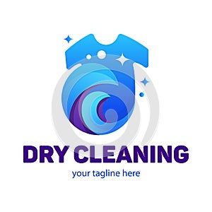Vector Dry cleaning creative sign or logo. Laundry room emblem. Wash clothes icon