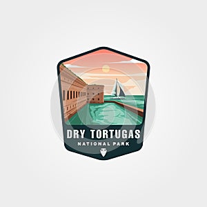 vector of dry tortugas sticker patch logo design, us national park emblem