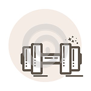 Vector dumbbell lineart icon.