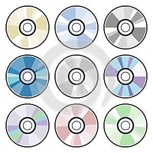 Vector dvd or cd disc icons