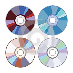Vector dvd or cd disc icons