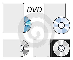 Vector dvd or cd disc icons