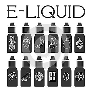 Vector E-Liquid illustration of different flavor