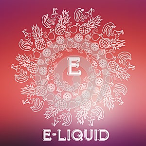 Vector E-Liquid illustration of different flavor photo