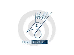 Vector Eagle Bird Head and Feather Logo Template - Eagle Icon