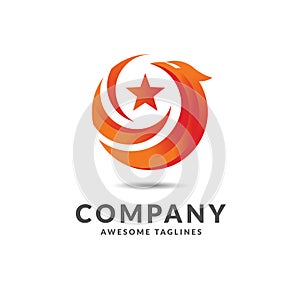 Eagle and star in the circle logo