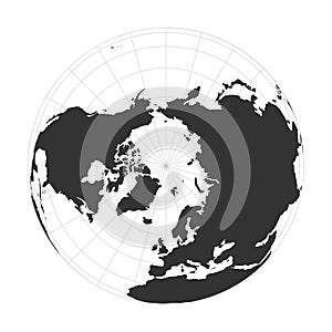 Vector Earth globe focused on Arctica and North Pole