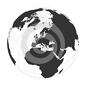 Vector Earth globe focused on Europe continent