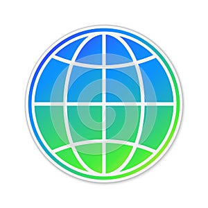 Vector Earth Globe icon isolated