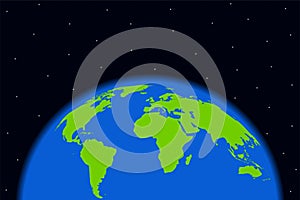 Vector earth template on space background. Eco clean planet concept. Can be used like logo, icon, symbol for your ideas