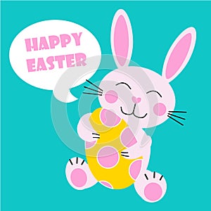 Vector easter bunny greeting card