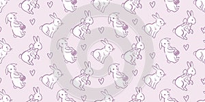 Vector Easter Bunny Seamless Pattern Background