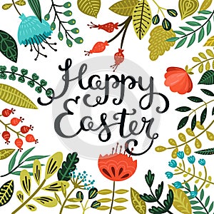 Vector easter card with handdrawn lettering