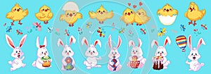 Vector Easter characters set