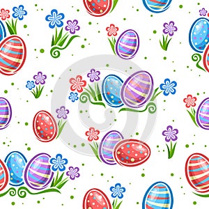 Vector Easter Egg Hunt seamless pattern