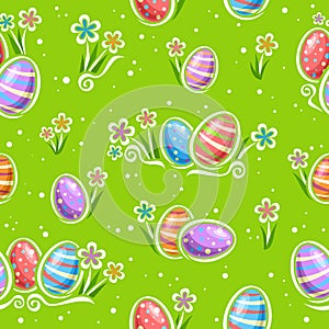 Vector Easter Egg Hunt seamless pattern