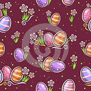 Vector Easter Egg Hunt seamless pattern