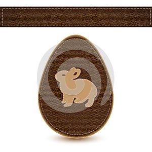 Vector easter egg sewn leather