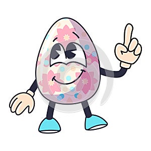 Vector Easter Groovy egg character