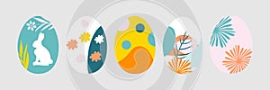 Vector Easter painted eggs. Spring icons.