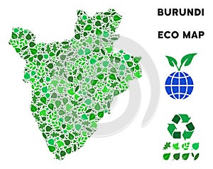 Vector Eco Green Composition Burundi Map