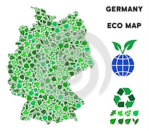 Vector Eco Green Mosaic Germany Map