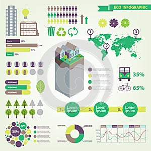 Vector eco infographic set
