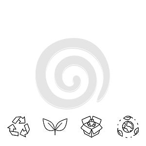 Vector Ecological Recycling Symbol Icons seamless border. Perfect for packaging, web design and many more.