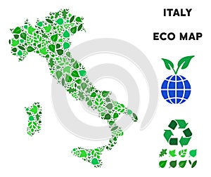 Vector Ecology Green Composition Italy Map
