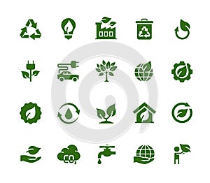 Vector Ecology and Industry Related Icon Set