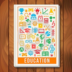 Vector Education Concept. E-learning and Science