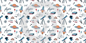 Vector education seamless pattern.