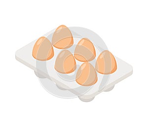 Vector egg carton pack. Eggs container isolated box cooking food cardboard.
