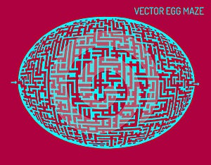 Vector egg illustration maze (labyrinth)